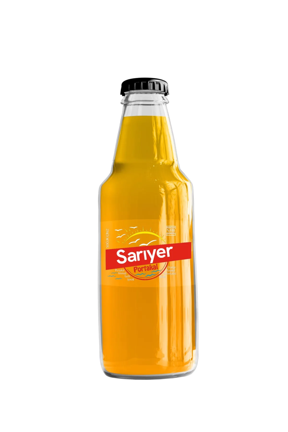 SARIYER ORANGE FLAVORED CARBONATED DRINK 6.76 FL OZ (200ML) X 24PCS_GLASS BOTTLE