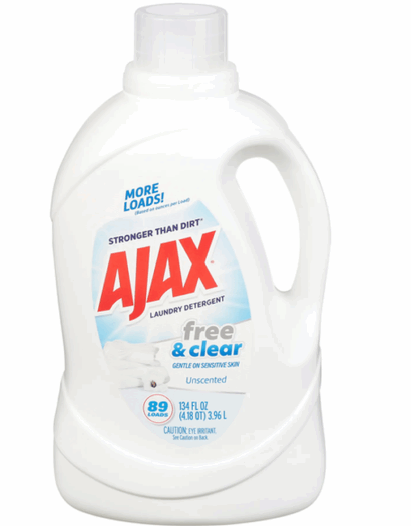 AJAX LIQUID LAUNDRY DETERGENT | 134 OZ x 4 | FREE & CLEAR