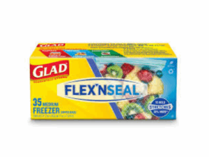 Glad Flex'N Seal + Freezer Storage Plastic Bags - 1 Quart 35ct X 4pcs