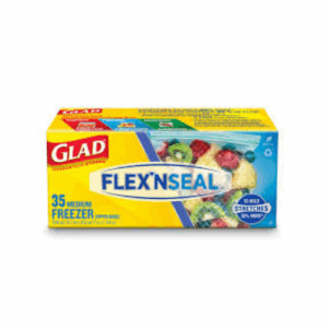 Glad Flex'N Seal + Freezer Storage Plastic Bags - 1 Quart 35ct X 4pcs