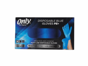 ONLY 100CT DISPOSABLE NYLON GLOVES PE+ || 20pcs || BLUE