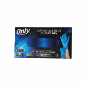 ONLY 100CT DISPOSABLE NYLON GLOVES PE+ || 20pcs || BLUE