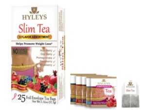 K - HYLEYS SLIM TEA 5 FLAVOR ASSORTMENT1.32oz X 25pc X 12pcs