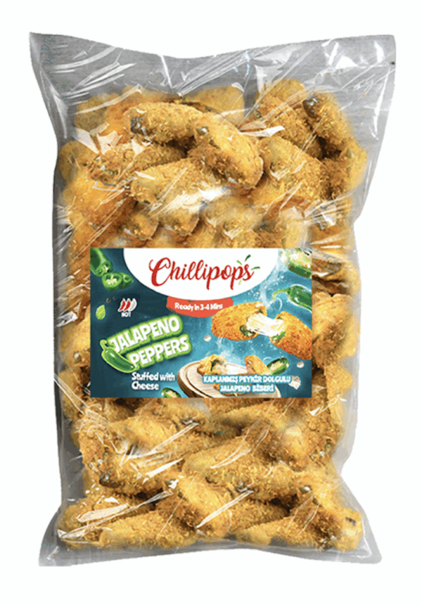 Take Heat & Eat Jalapeno Peppers Chillipops 4x2.5kg Pouch in a box