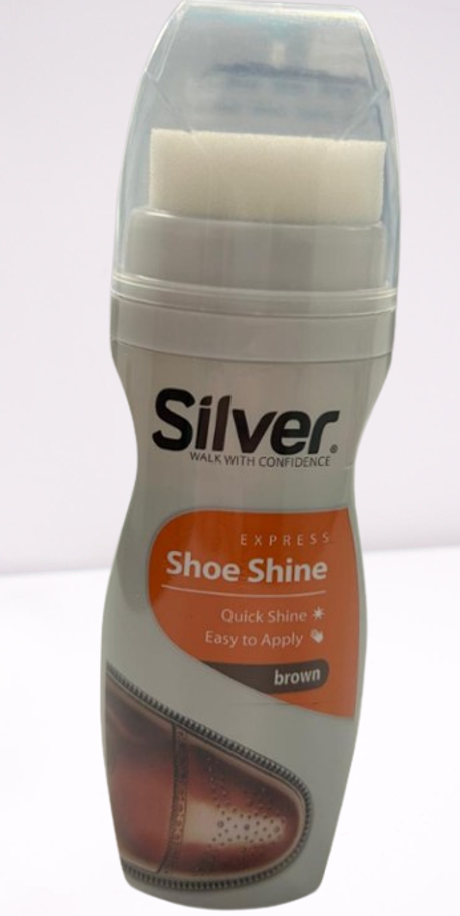 SILVER LIQUID SHOE POLISH | 75ml (2.53 oz) x 12 | BROWN