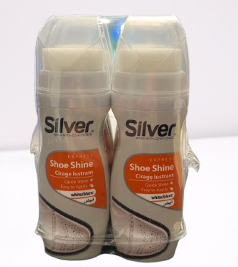 SILVER LIQUID SHOE POLISH | 75ml (2.53 oz) x 12 | WHITE