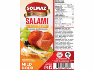 R - SOLMAZ SLICED BEEF SALAMI MILD (HALAL) 8 OZ (227GR) X 10pcs