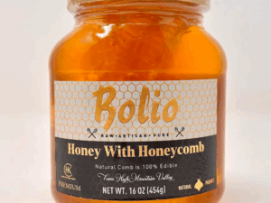 BOLIO HONEYCOMB IN HONEY in GLASS JAR 454 GR (16 OZ) X 6pcs
