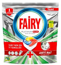 FAIRY PLATINUM PLUS DISWASHER TABLETS - 40 CAPSULES x 4pcs