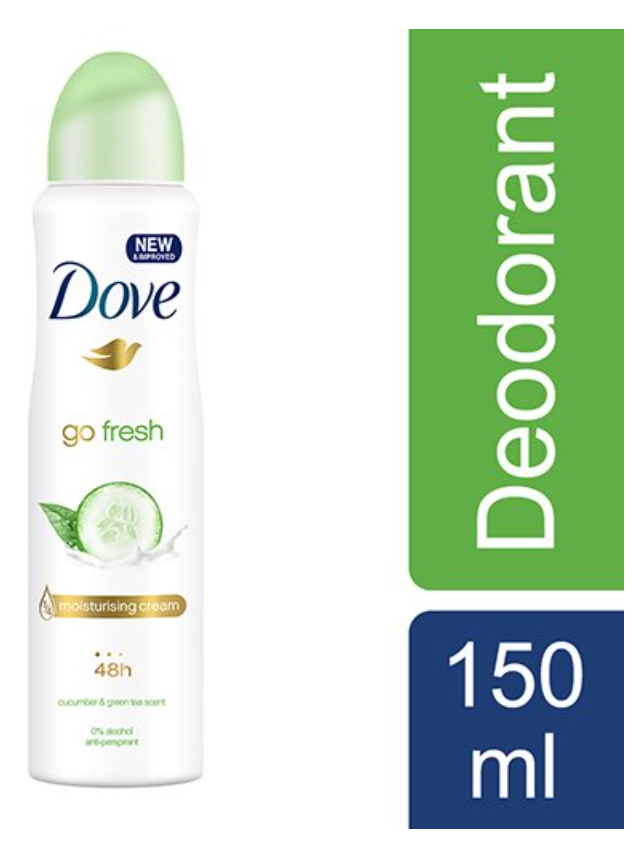 Dove Body Spray Go Fresh Cucumber (12*150ml)