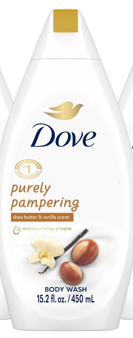 DOVE BODY WASH 15.2OZ (450 ML) PURELY PAMPERING X 12PCS