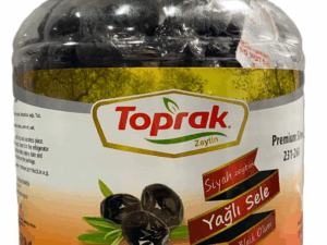 Toprak Oil Packed Sele Black Olives 231/260 35 oz (1 kg)  x 9 pcs (Yaglı Sele Zeytini)