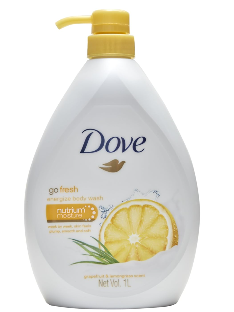 Dove Body Wash  Go Fresh Energize with Pump 33.8 fl oz (1000 ml) x 12 pcs