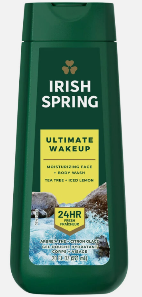 IRISH SPRING BODY WASH ||20 OZ X 4pcs|| ULTIMATE WAKE UP TEA TREE