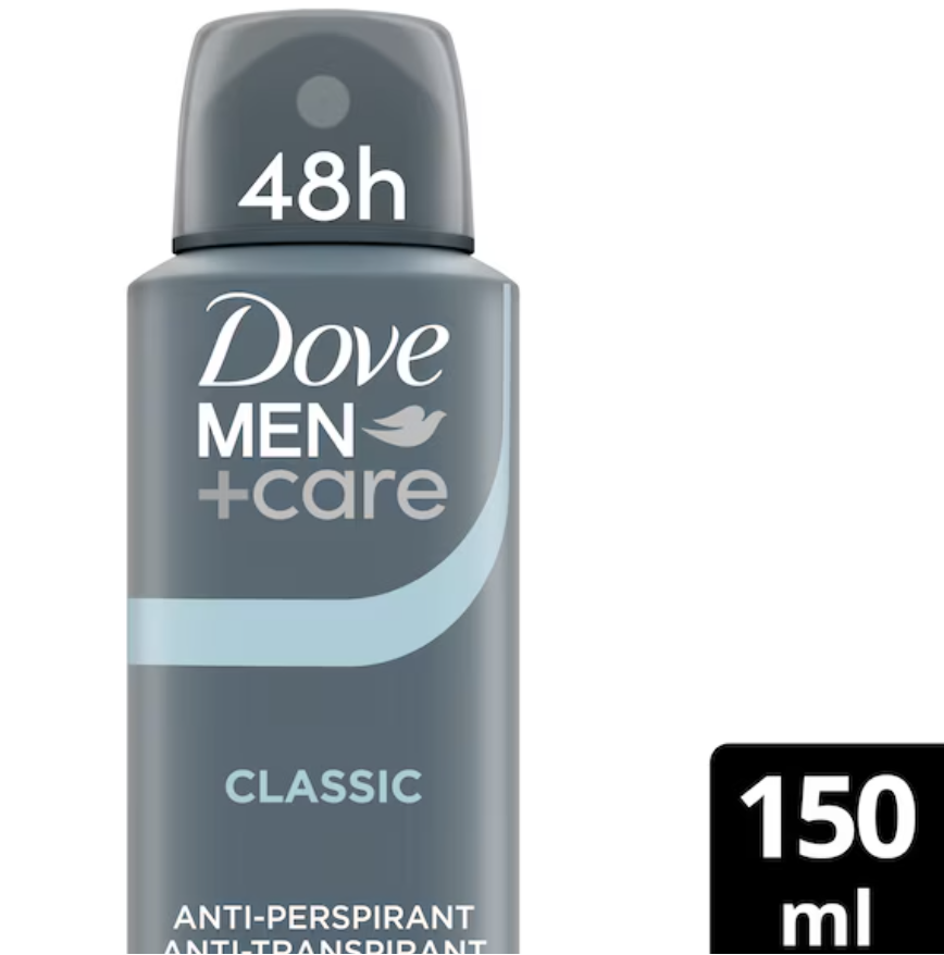 Dove Body Spray Classic for Men 5.07 fl oz (150 ml) x 12 pcs