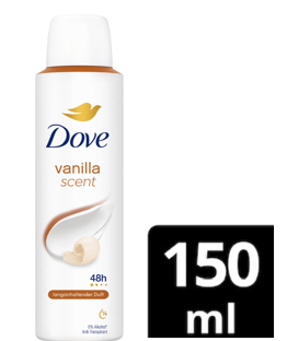 Dove Body Spray Vanilla 5.07 fl oz (150 ml) x 12 pcs